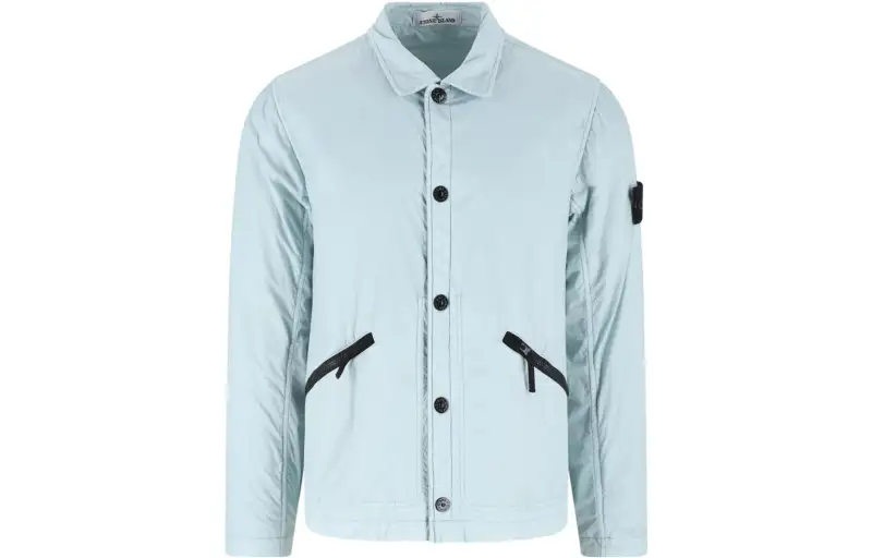 STONE ISLAND Jackets Men's Light Blue Lapel Moderate Other