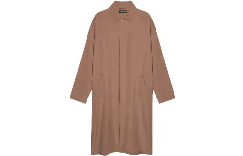 Balenciaga Coats Men's Dark Beige Lapel Moderate Straight Fit