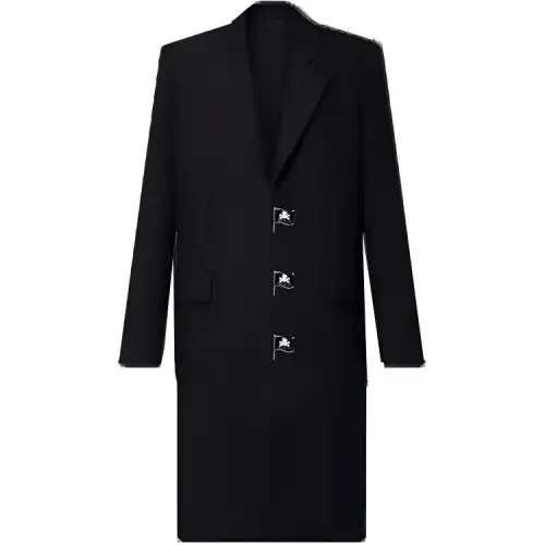 LOUIS VUITTON New Quarterly Products Of LV Coats Men's Black Suit Collar Moderate Straight Fit
