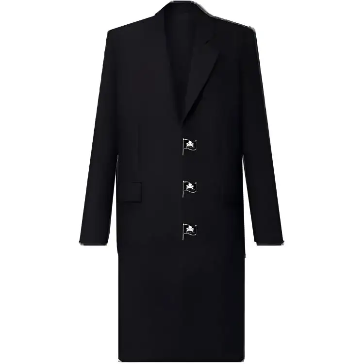 LOUIS VUITTON New Quarterly Products Of LV Coats Men's Black Suit Collar Moderate Straight Fit