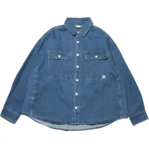 FILA Denim Jackets Men's Blue Lapel Thin
