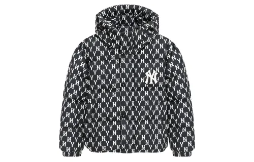 MLB Down Jackets Unisex Black Hooded Moderate Quilted Down Jacket