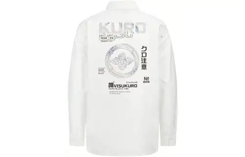 EVISU Shirts Men's White Lapel Moderate Shirt