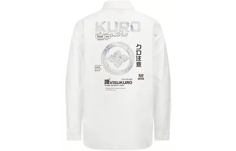 EVISU Shirts Men's White Lapel Moderate Shirt