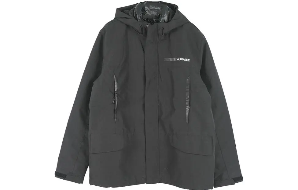 Adidas Down Jackets Men's Black Hooded Thickened Other
