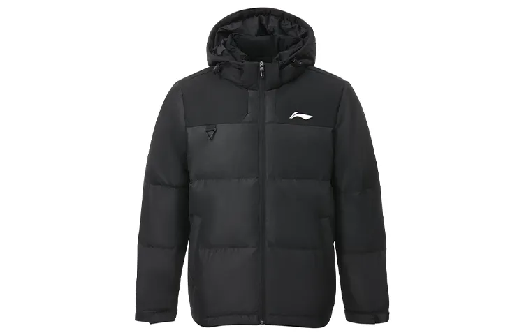 Li Ning Down Jackets Men's Black Hooded Moderate Other