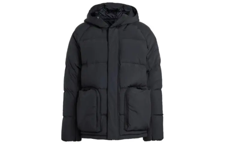 Adidas Down Jackets Men's Black Hooded Moderate
