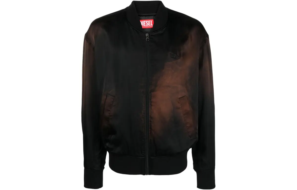 DIESEL Jackets Men's Black Stand Collar Moderate Other