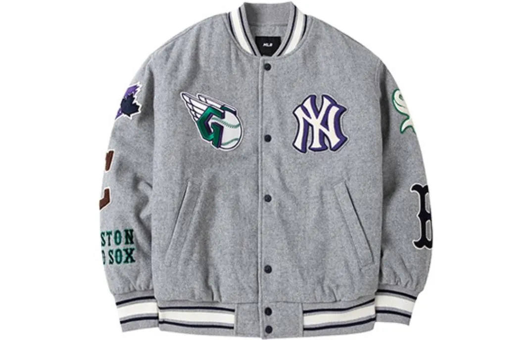MLB Baseball Jacket Unisex Gray