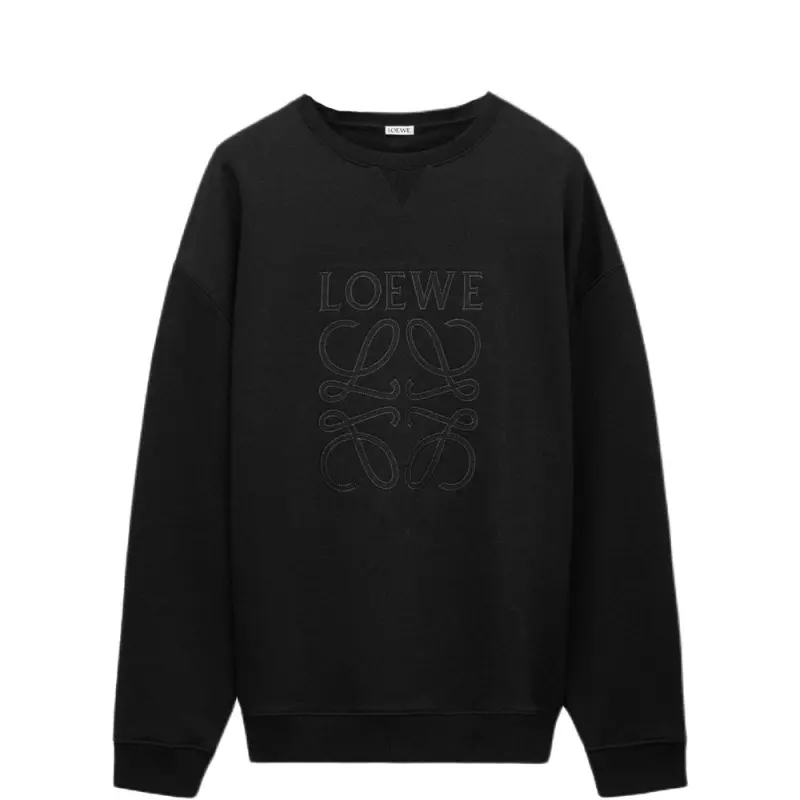LOEWE Sweatshirts Men's Black Crew Neck Moderate