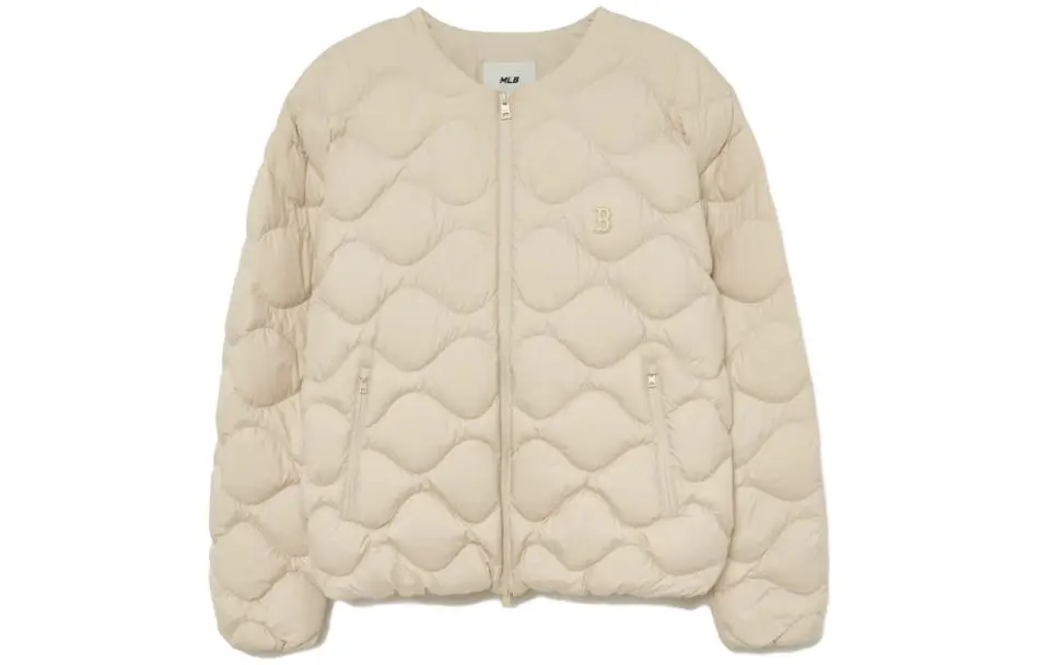 MLB Jackets Men's Light Beige Crew Neck Moderate Straight Fit