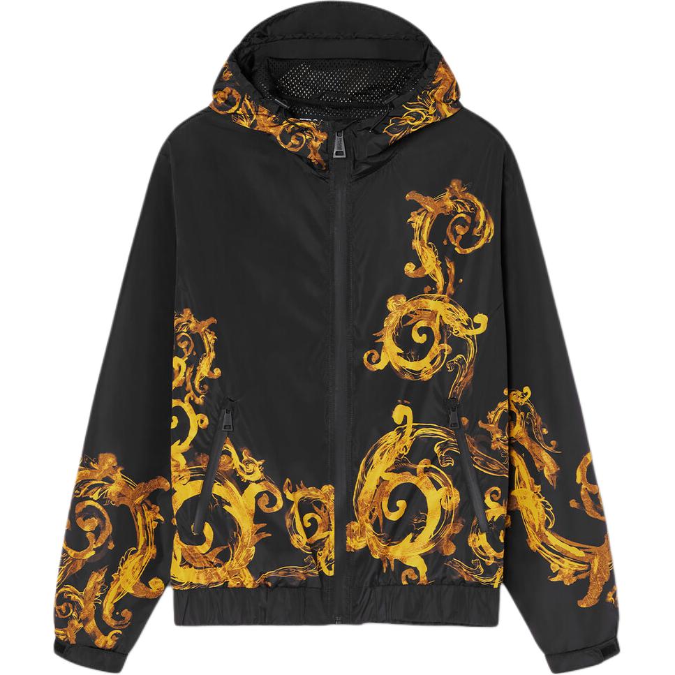 Мужская куртка Versace JEANS COUTURE (черная с принтом)