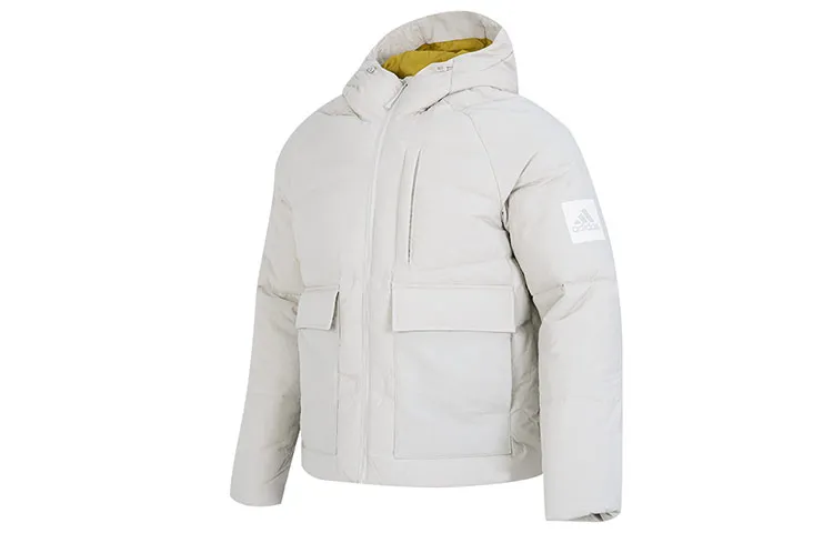 Adidas Down Jackets Men's Gray Hooded Moderate Other