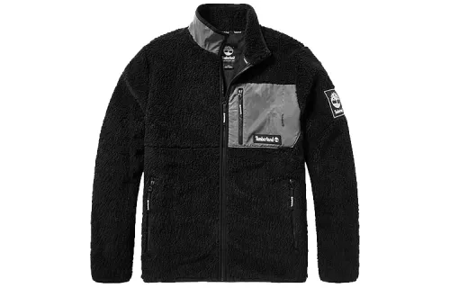 Timberland Velvet Jackets Men's Black Stand Collar Moderate