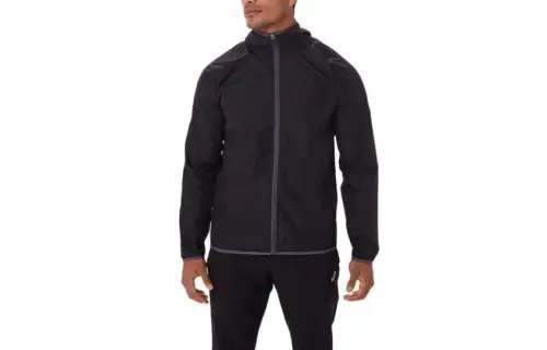ASICS Jackets Men's Black Hooded Moderate Other