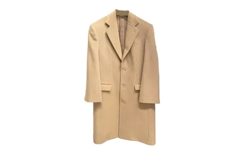 Balenciaga Coats Men's Beige Lapel Moderate Straight Fit