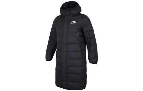 Nike Down Jackets Men's Black Hooded Moderate