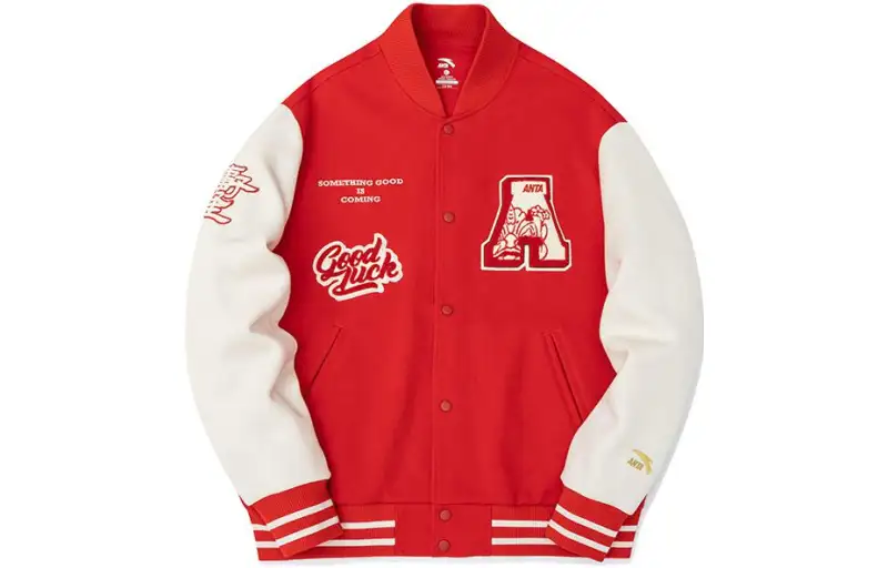 Anta Baseball Jacket Unisex Red