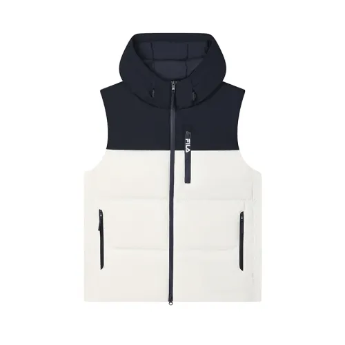 FILA Vests Men's Cloud White Hooded Non Detachable Other