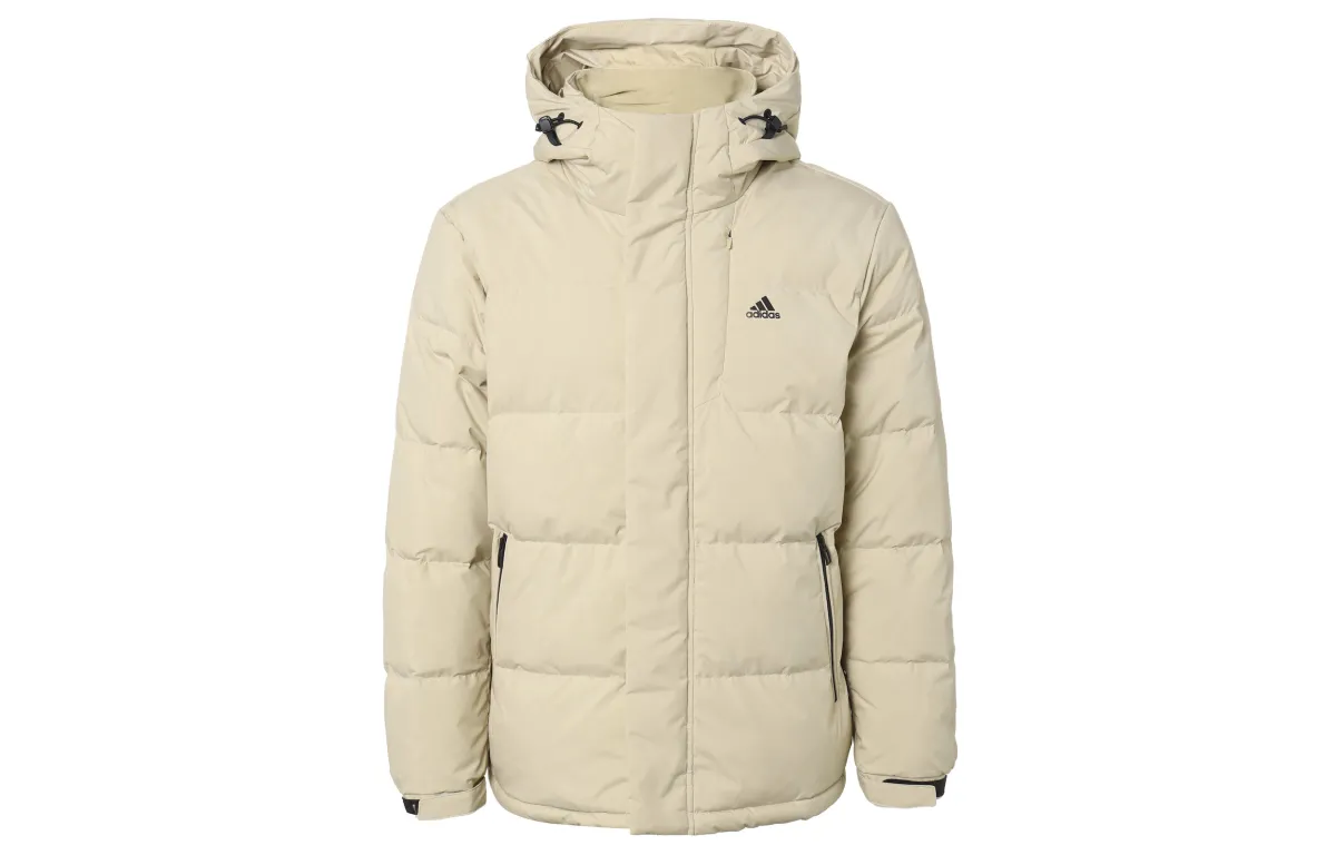 Adidas Down Jackets Men's Ecru Hooded Moderate Other