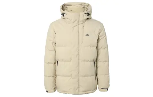 Adidas Down Jackets Men's Ecru Hooded Moderate Other