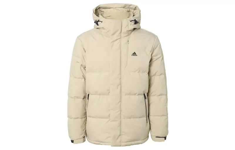Adidas Down Jackets Men's Ecru Hooded Moderate Other