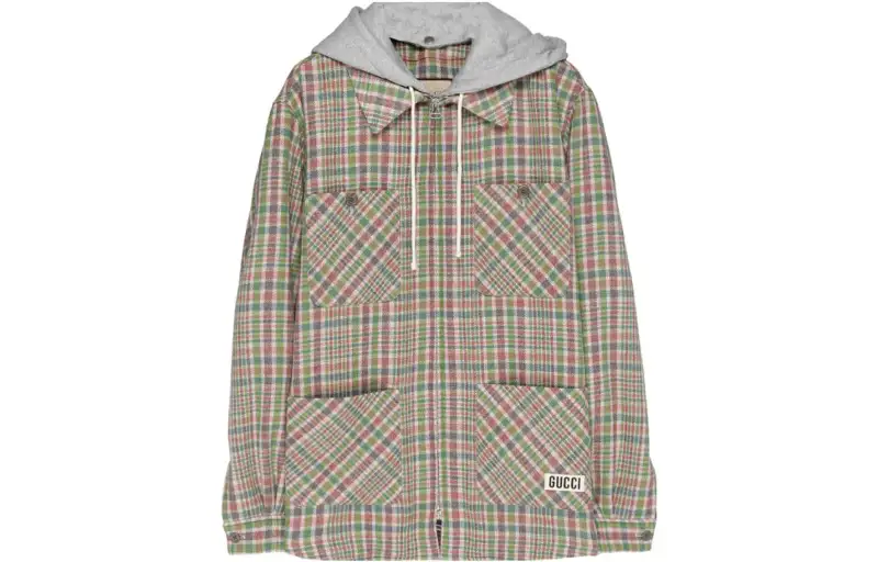 GUCCI Jackets Men's Multicolor Hooded Moderate Other