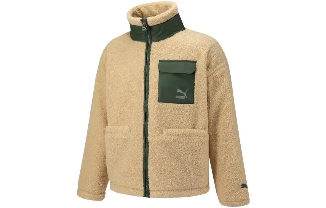 PUMA Velvet Jackets Unisex Coffee Stand Collar Thickened