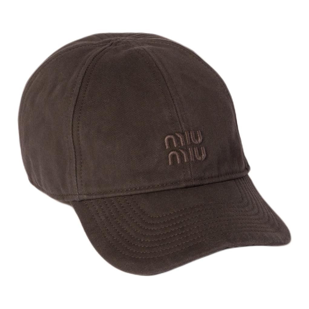 Кепка MIU MIU из хлопка (коричневая)