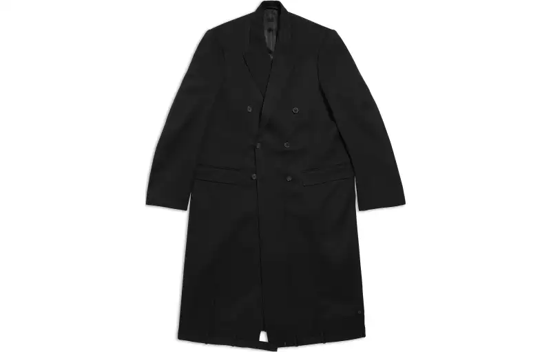 Balenciaga Coat Loose Fit Unisex Black