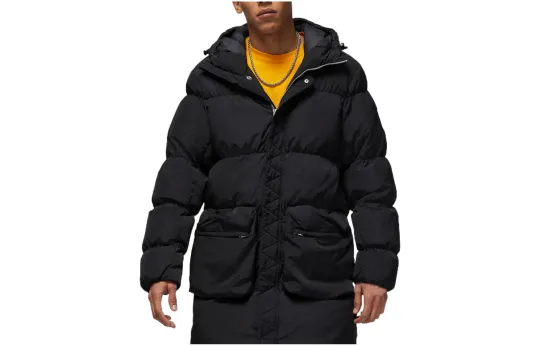 Jordan Down Jackets Men's Black Hooded Moderate Down Jacket