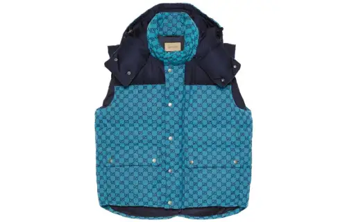 GUCCI SS24 Vest Down Jacket Men's Blue