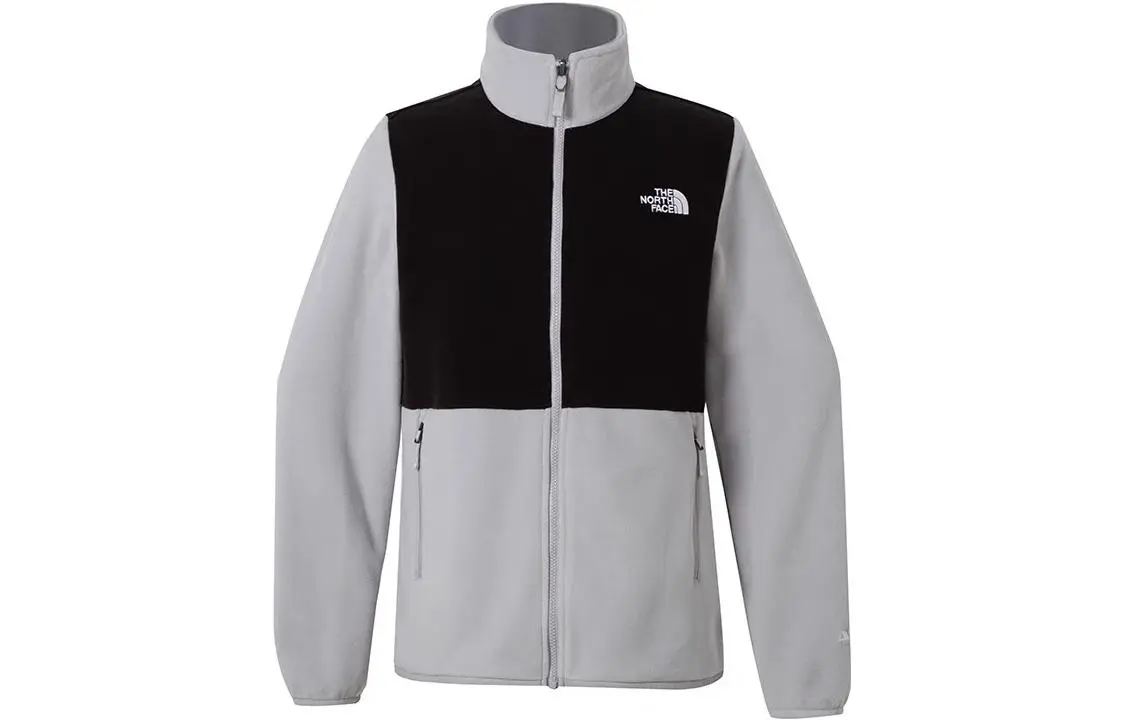 THE NORTH FACE Velvet Jackets Men's Gray Stand Collar Moderate Straight Fit