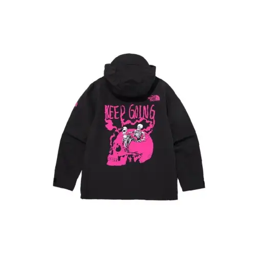 THE NORTH FACE Outdoor Hiking Waterproof And Windproof Windbreaker Jacket Unisex Black Pink