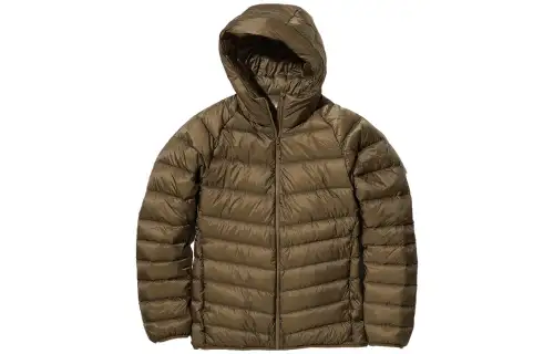 UNIQLO Down Jackets Men's Camel 34 Hooded Moderate Other
