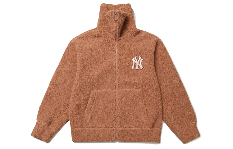 MLB Velvet Jackets Unisex Brown Stand Collar Moderate