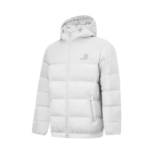 Li Ning Down Jackets Men's Stone Gray Hooded Moderate Other