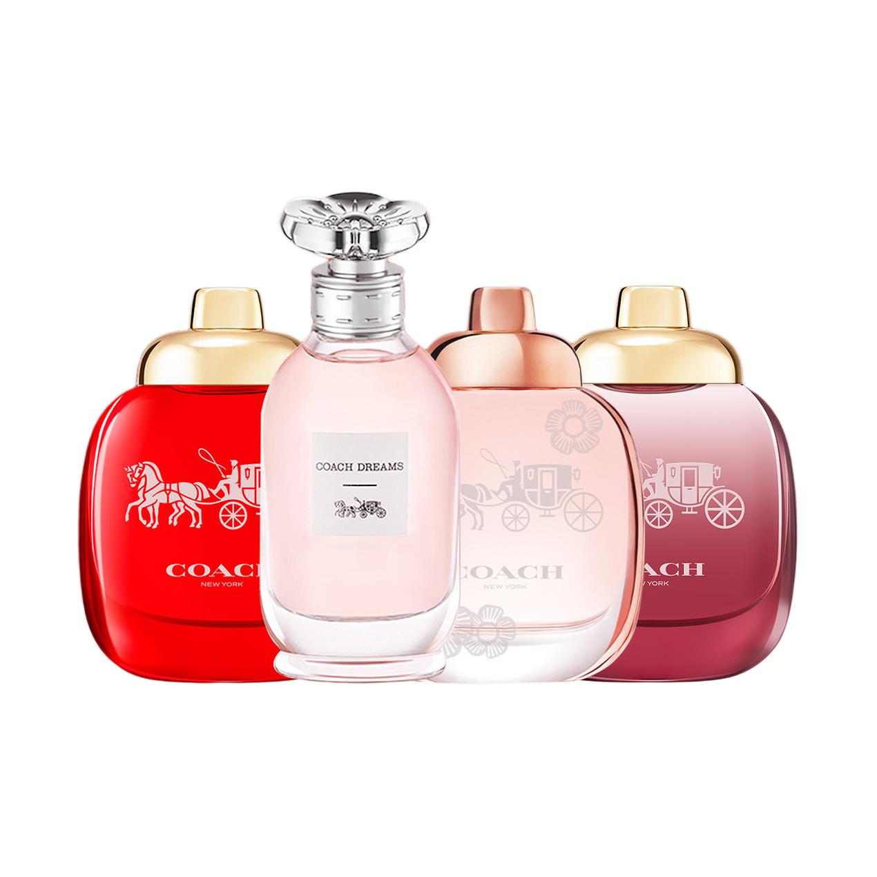COACH New York Floral Bouquet Perfume Sample Set Four Piece Set Eau De Parfum EDP Rose Strawberry 4.5ml*4