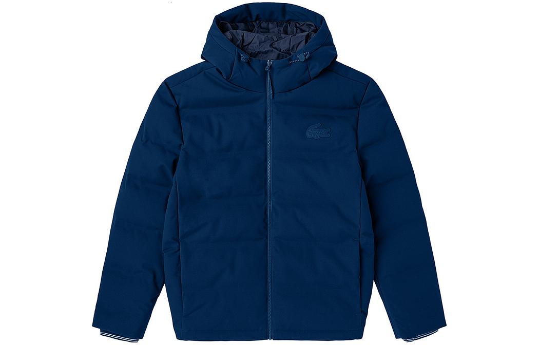 LACOSTE Puffer Jackets Men's Dark Blue Hooded Moderate Other
