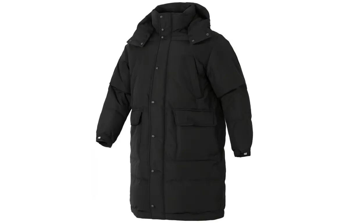 New Balance Down Jackets Men's Black Hooded Moderate Other