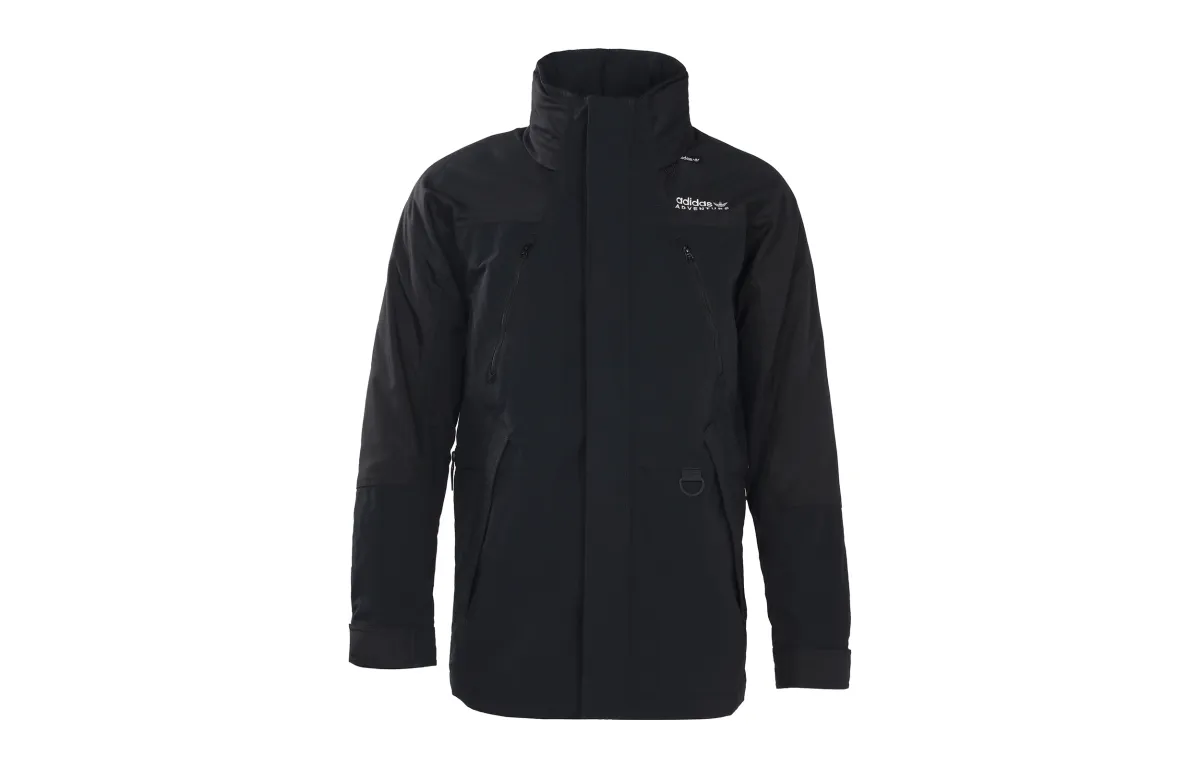 Adidas Originals Down Jackets Men's Black Stand Collar Moderate Other