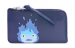 LOEWE Hal's Mobile Castle, Collaboration Cow Leather Card Holder Small Women's Sea Blue