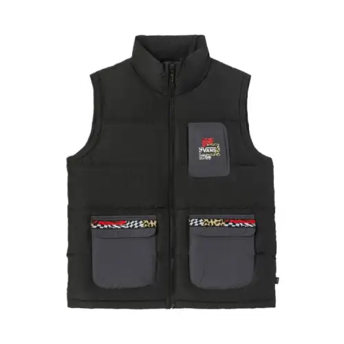 Vans Vests Unisex Black Stand Collar Moderate Other
