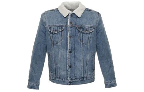 Levis Velvet Jackets Men's Blue Lapel Moderate