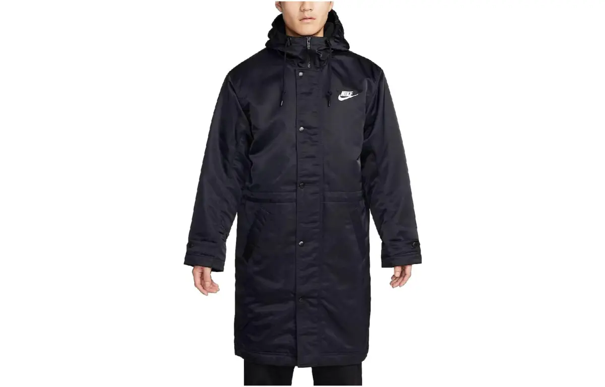 Nike Coats Men's Black Hooded Moderate Straight Fit