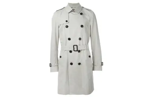 Burberry Coats Men's Gray White Lapel Moderate