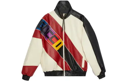 GUCCI Jackets Men's Multicolor Stand Collar Moderate Other