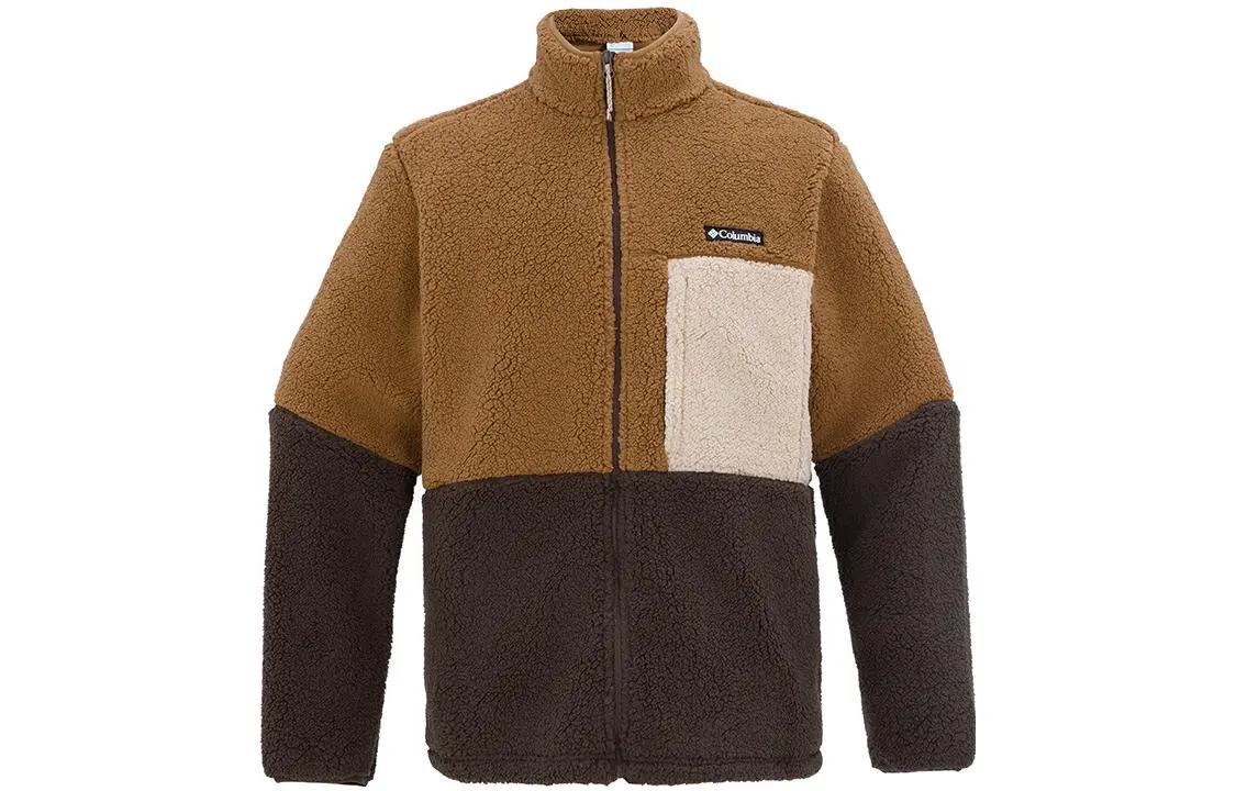 Columbia Velvet Jackets Men's Brown Stand Collar Moderate