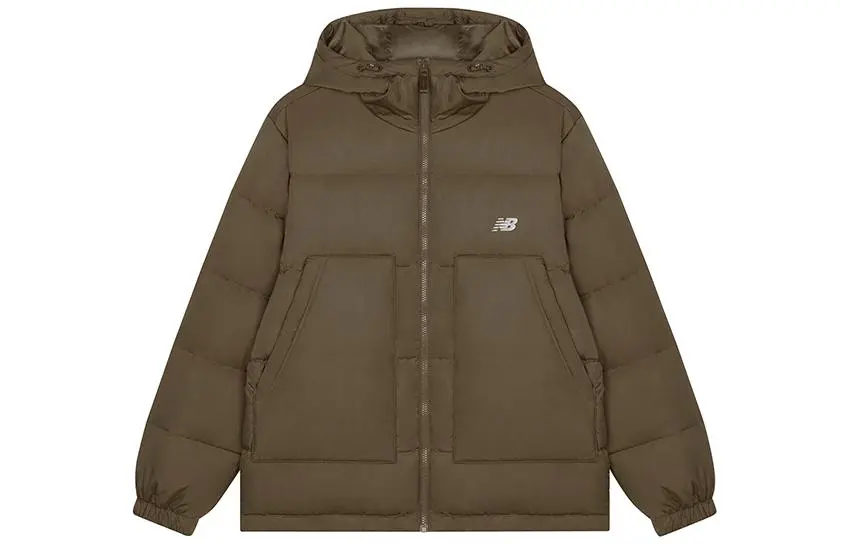 New Balance Down Jackets Men's Brown Hooded Moderate Other