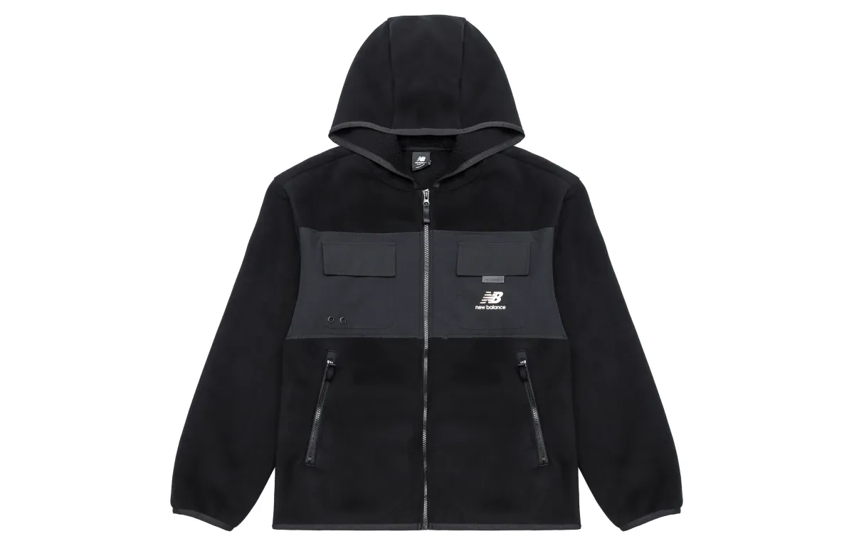 New Balance Velvet Jackets Men's Black Hooded Moderate